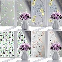 Vista 2 de MASATOGI Películas autoadhesivas de vidrio esmerilado para ventana calcomanías decorativas de vinilo de privacidad anti UV película de tinte
