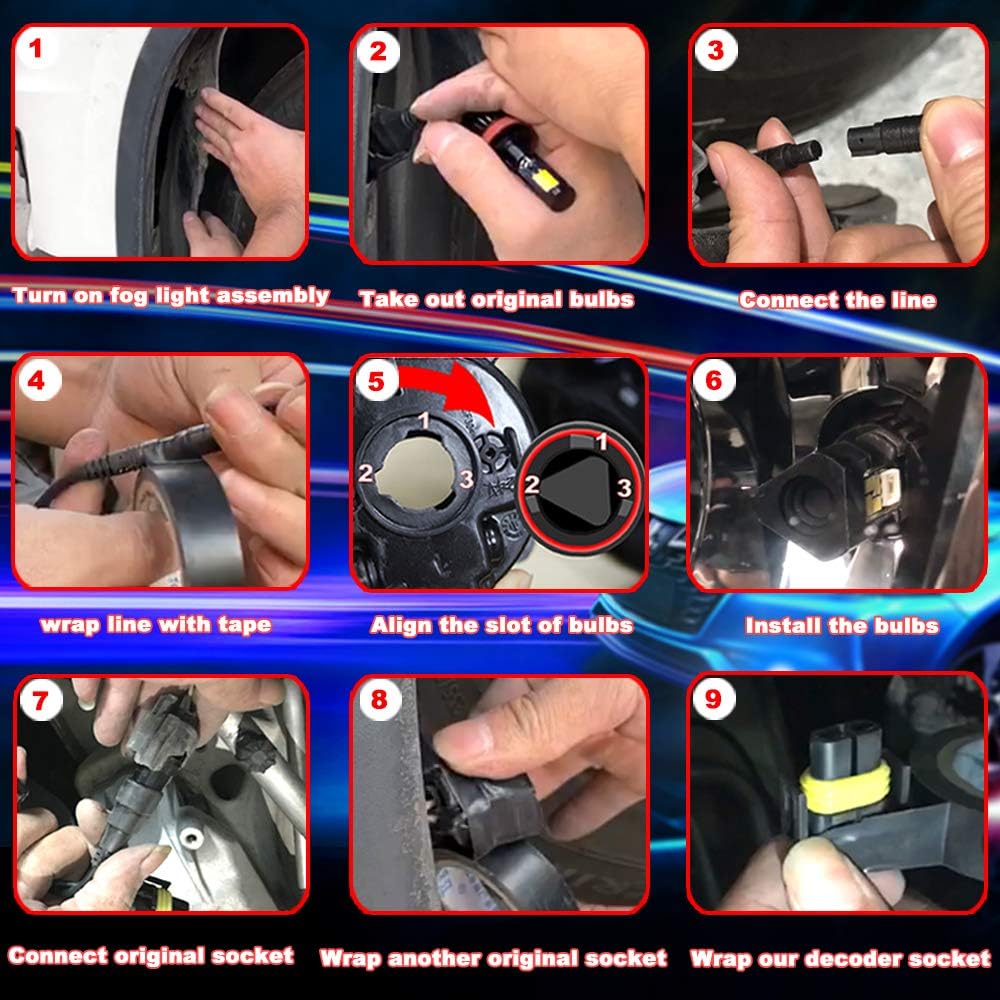 9005 9006 RGB LED Color Changing Fog Light Bulb HB3 HB4 Led Bulb Upgrade Multicolor APP Bluetooth Led Light Super Bright 1800LM 3020 SMD Bulbs Driving DRL Fog Lights Replacement 2PCS