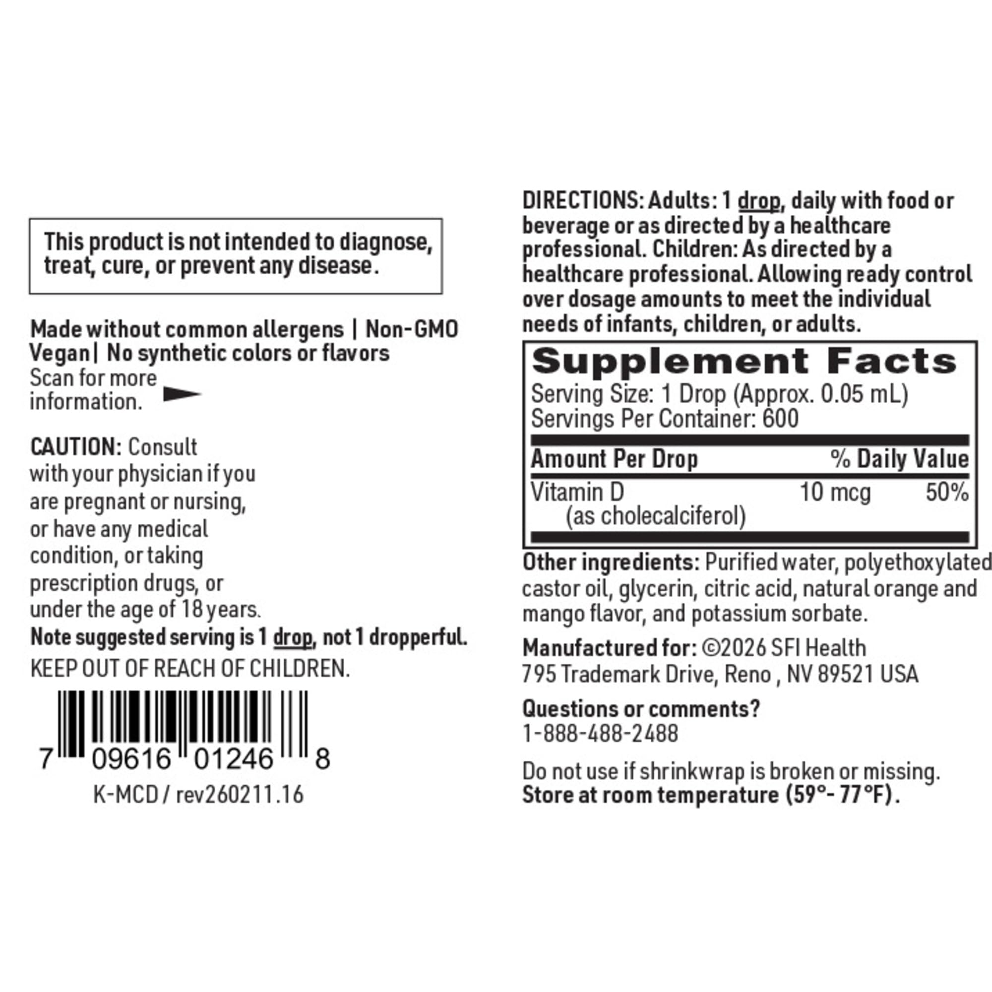 SFI Health Klaire Labs Micellized Vitamin D3 Liquid, 1 Fl Oz — Amazon image 6