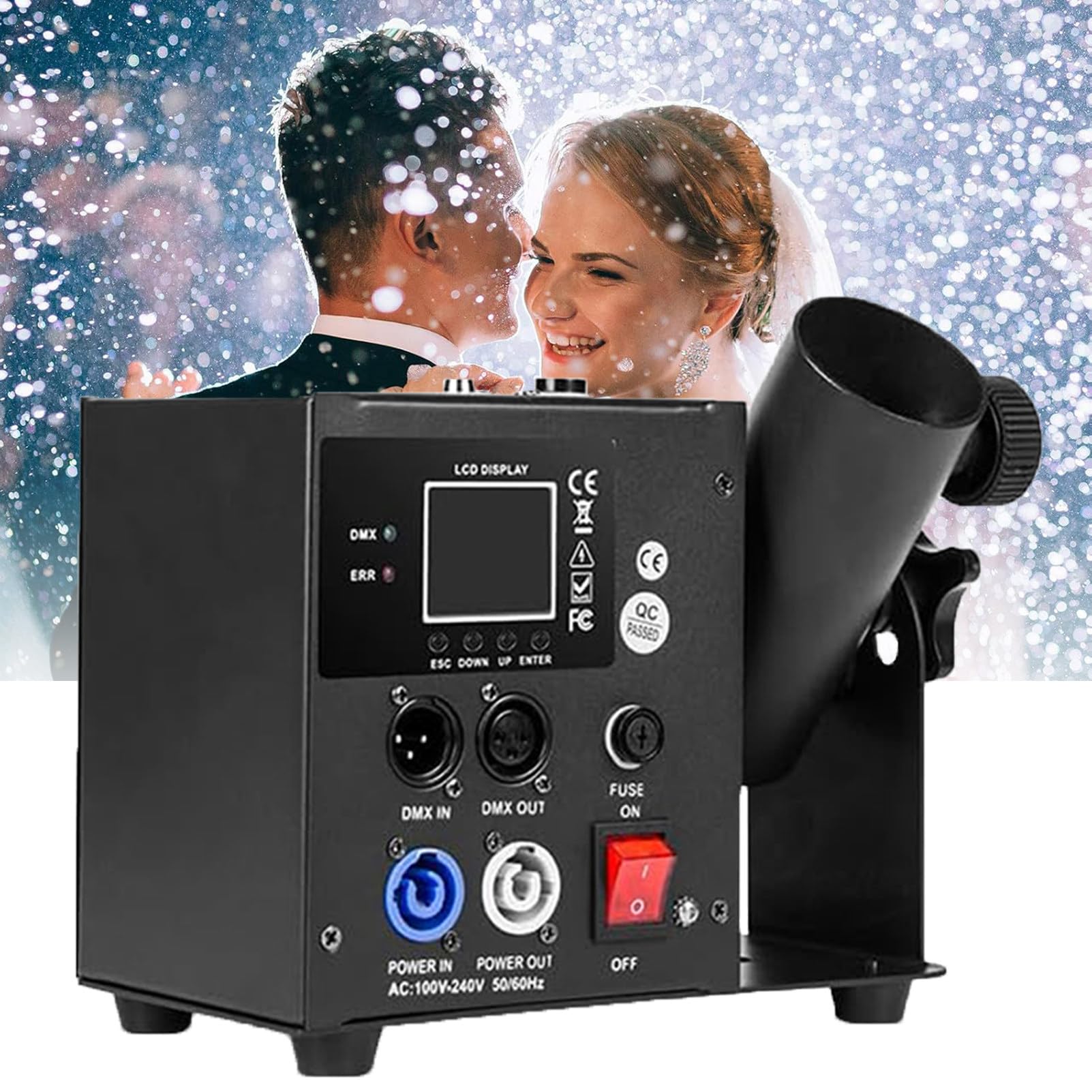 Máquina de cañón de confeti, máquina lanzadora de cañones de confeti, soplador profesional DMX/remoto para bodas, discotecas, espectáculos, clubes, escenarios y fiestas.