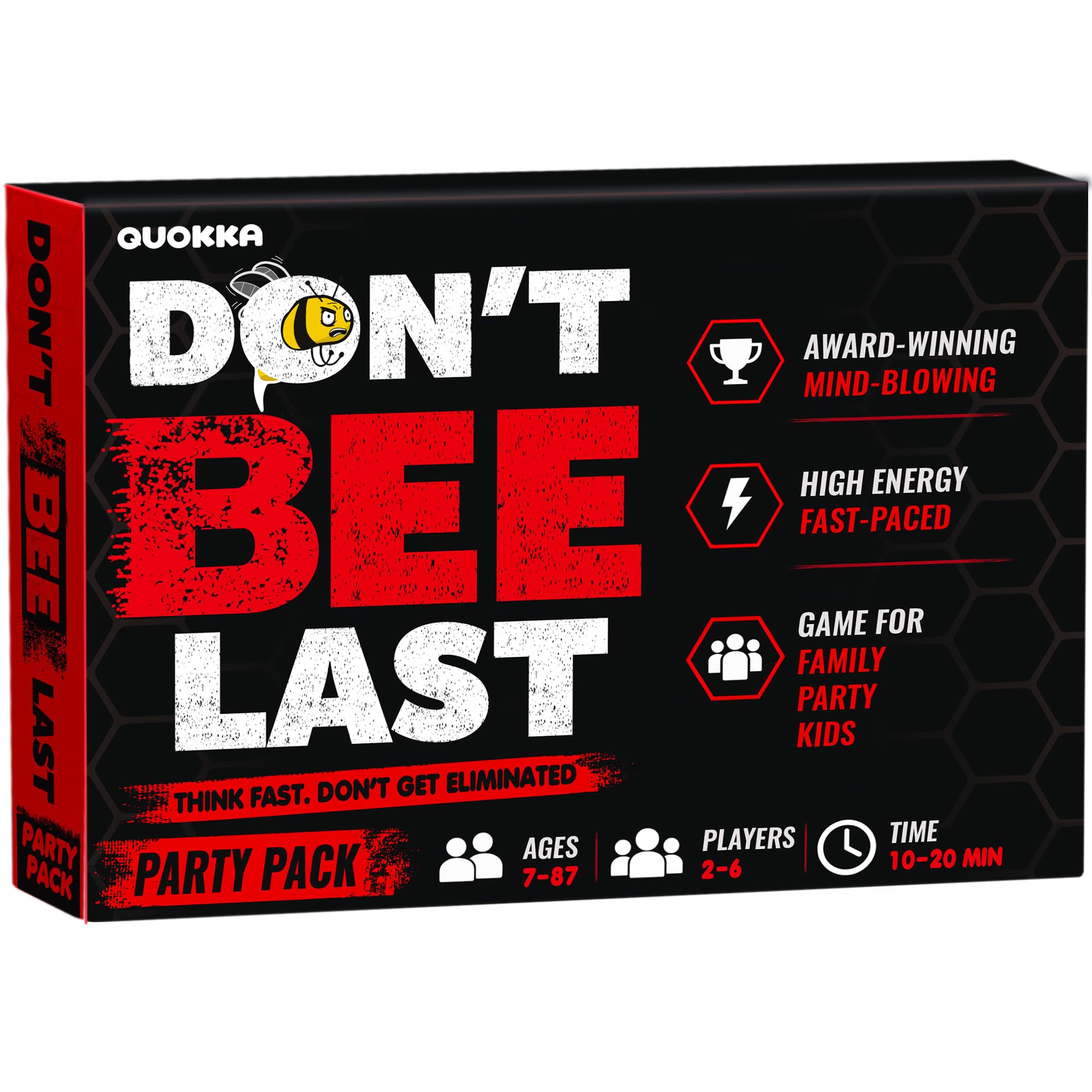 QUOKKA Board Games for Kids 8-12, Family Games for Kids and Adults - Don't Bee Last Party Pack Card Game Ages 6+ - Fast Paced 2-6 Players Easy to Learn - Perfect for Board Games for Family Night