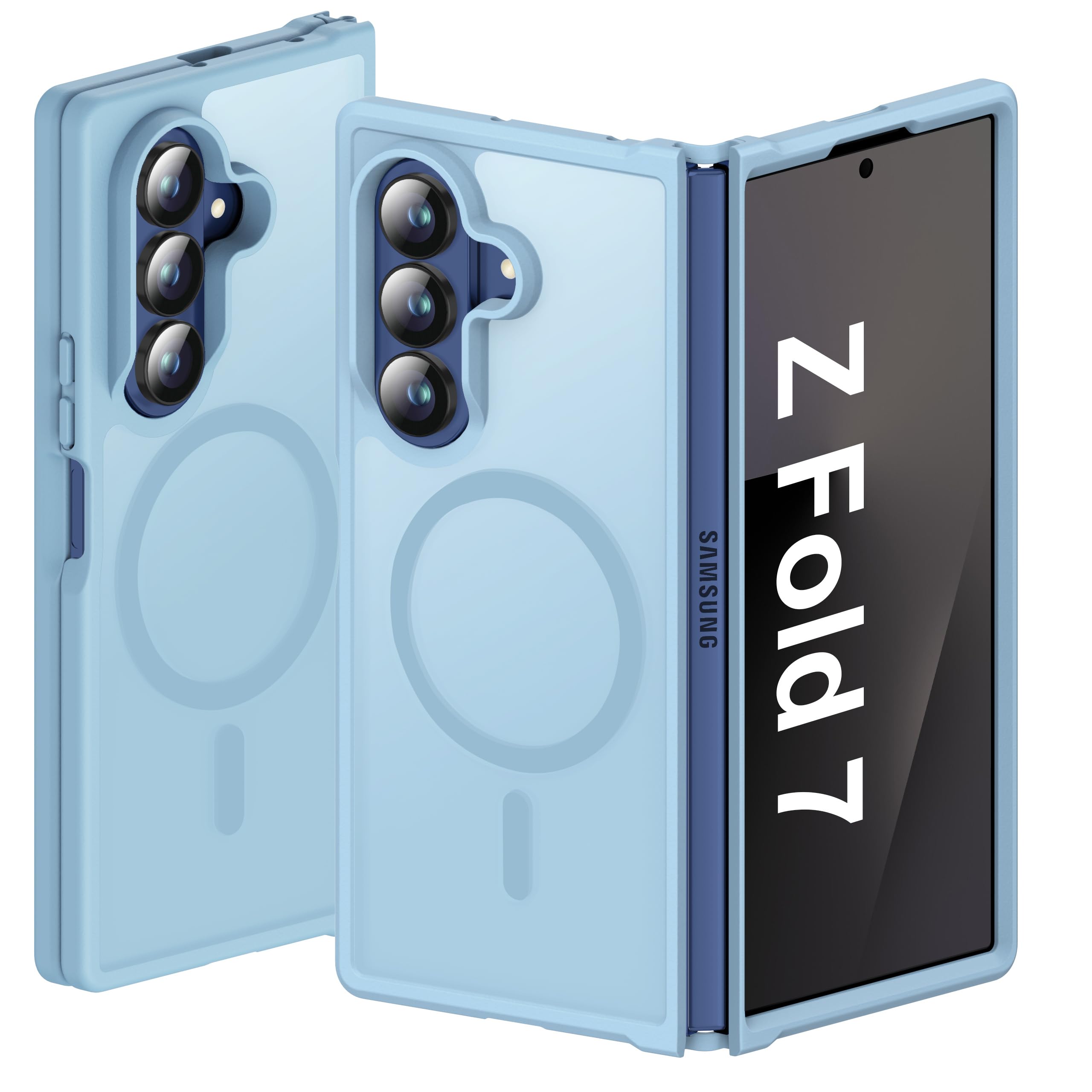 ORETECH 3 in 1 Magnetic for Samsung Galaxy Z Fold 7 Case Sierra Blue