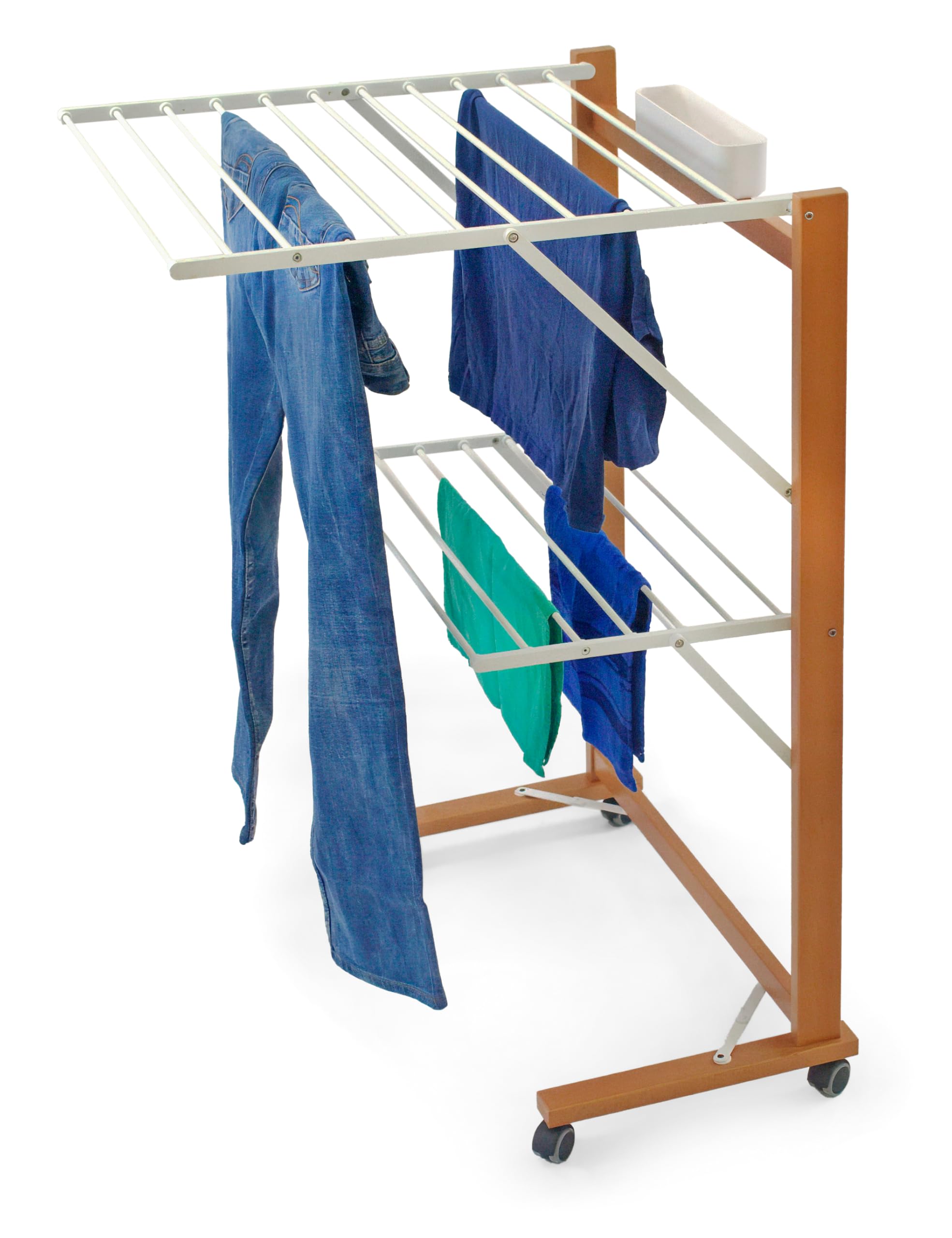 Arredamenti Italia Étendoir à Linge Colibri, 11 mètres de Fil pour accrocher, Porte-Pinces, Roues - Couleur Cerise