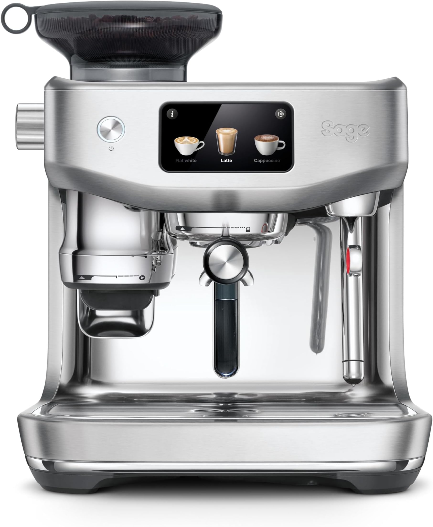 The Oracle Jet, Professional Coffee Machine with Manual and Automatic Milk Frother - With Knock Box, Milk Jug and Portafilter - 14 Pre-sets, 2.3L Water Tank, 1600 W, Stainless Steel