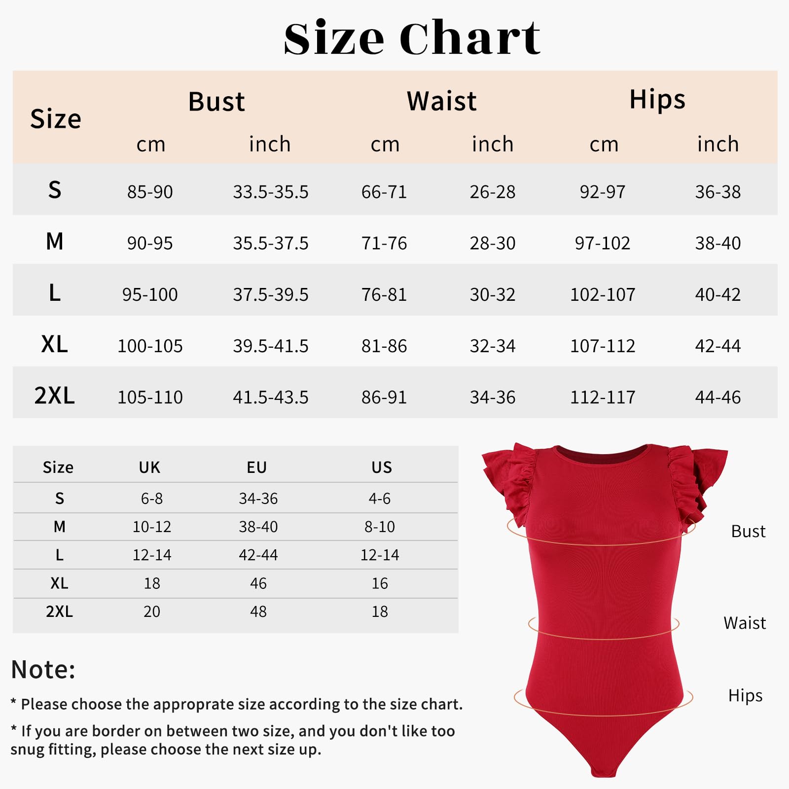 SHAPERIN - Body para mujer con volante elegante, sin mangas con cuello redondo, camiseta de verano