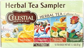 Celestial Seasonings, Herbal Tea Sampler, 20 Count, 1.1oz Box (Pack of 6)