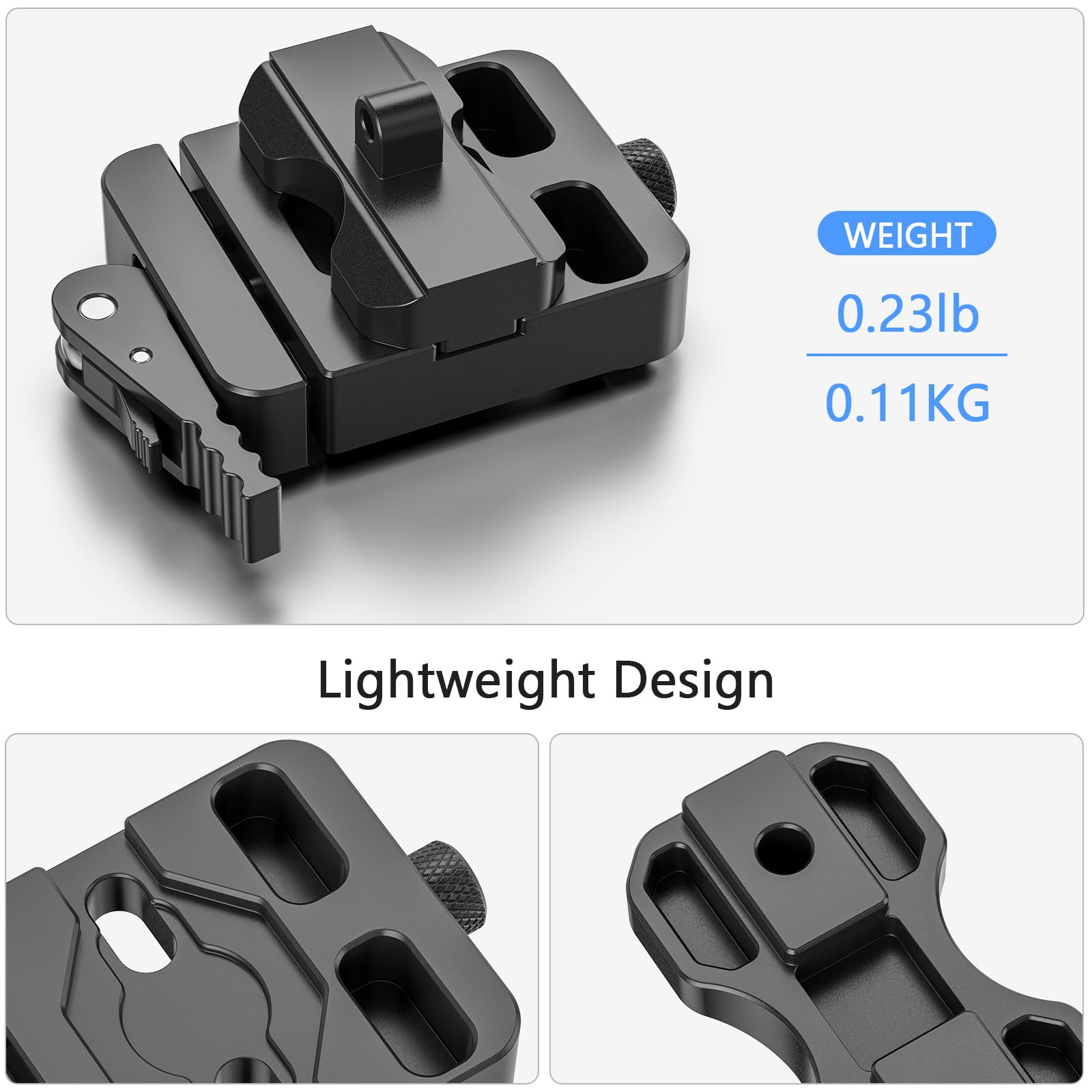 WEYLLAN AL45 Adattatore per Bipiede ARCA Rail con Rilascio a Leva | Supporto per Bipiede Harris & Atlas NC, Nero, Morsetto per Piastra a Sgancio Rapido, Adattatore Piastra Sgancio Rapido Arca