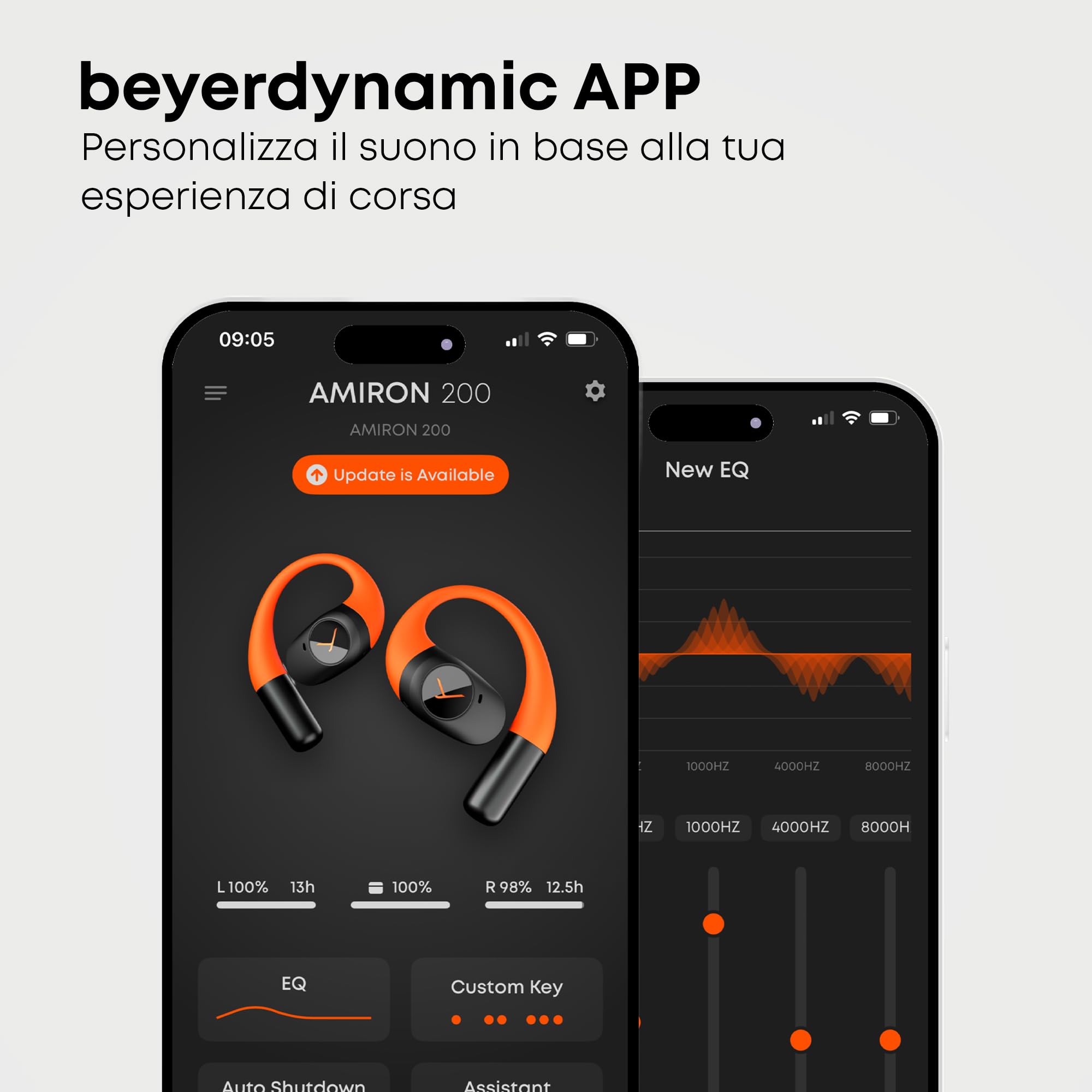 beyerdynamic AMIRON 200 Auricolari True Wireless aperti, Open-Ear Cuffie sportive con ganci auricolari ergonomici, Bluetooth 5.3, durata della batteria di 36 ore in modalità SPORT