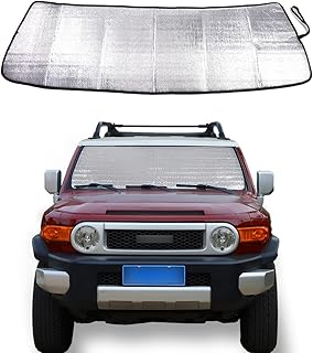 Windshield Sunshade Fit for Toyota FJ Cruiser 2007-2021, Folding Car Sun Shade for Front Window, Auto Sun Protection Visors Blocks UV Rays and Keeps Vehicle Cool (1PCS, Sunshade)