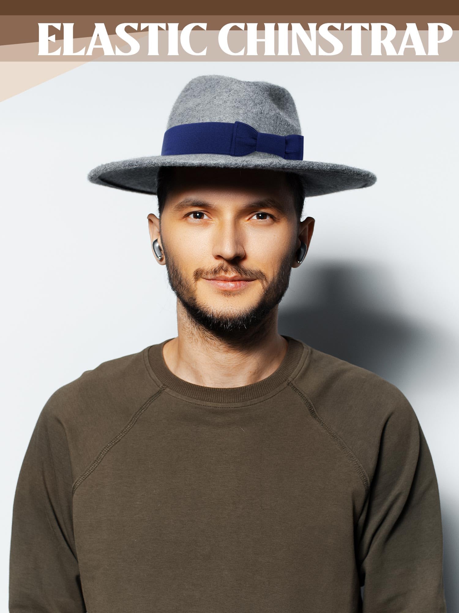 Tigeen 6 bandas elásticas con lazo para sombrero de vaquero para mujer, bandas para sombrero de fedora para sombrero, cinta de sombrero de paja Panamá, accesorios para sombreros