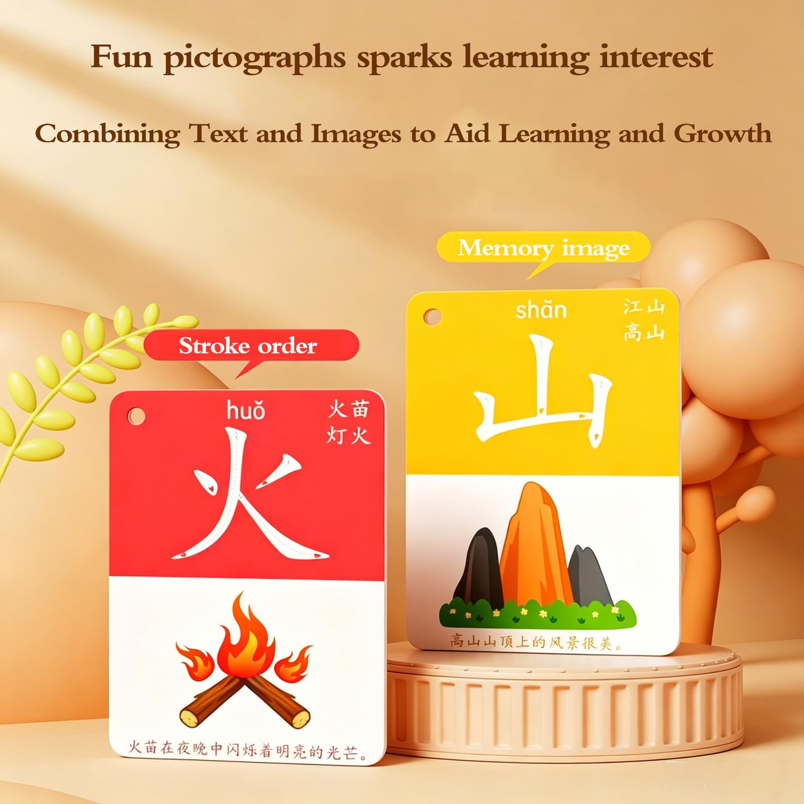 Caratteri Cinesi Vista Parole Flashcard di Apprendimento,Caratteri Cinesi Carte Flashs Card,Flashcard di Mandarino,Portatile,Adatto per Gli Studenti di Lingua Cinese