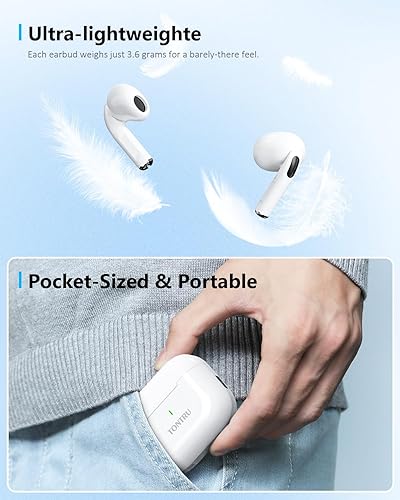 Miniatura 8 de Auriculares inalámbricos, auriculares Bluetooth 5.3, semi-intraurales con cancelación de ruido AI, tiempo de reproducción de 24 horas, ajuste