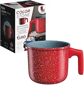 Euro Home - Fervedor 14 cm Antiaderente ColorStone Volcano - ALU8402-VO