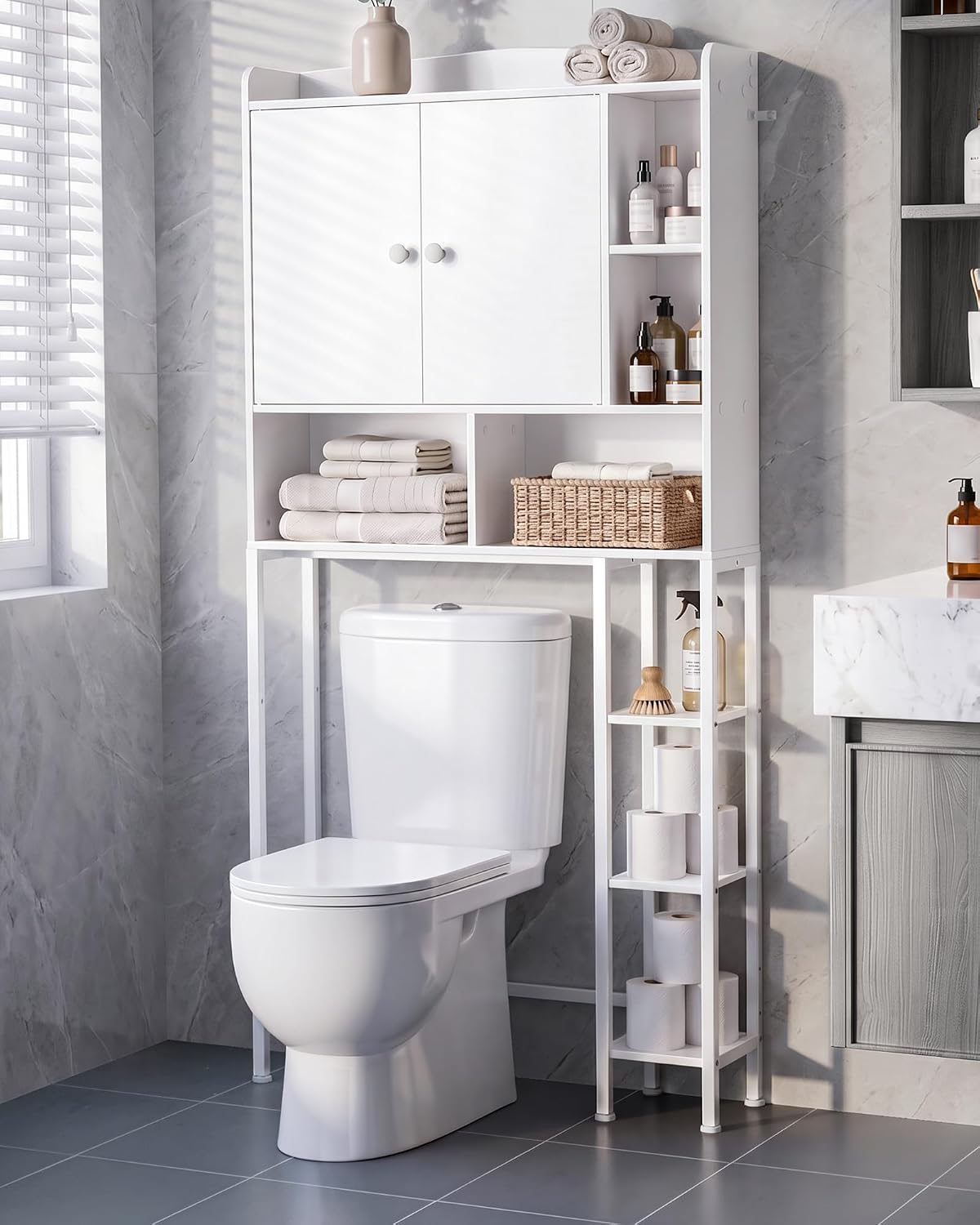 Kitsure Over Toilet Storage Cabinet, 66.9" H Multi-Compartment