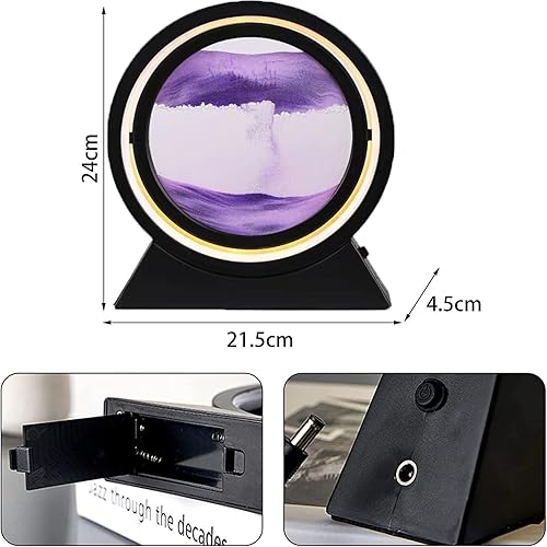 Miniatura 4 de Lámpara de decoración artística de arena móvil, luz de pintura de arena movediza giratoria de 360, arena líquida de mar profundo 3D, actividad