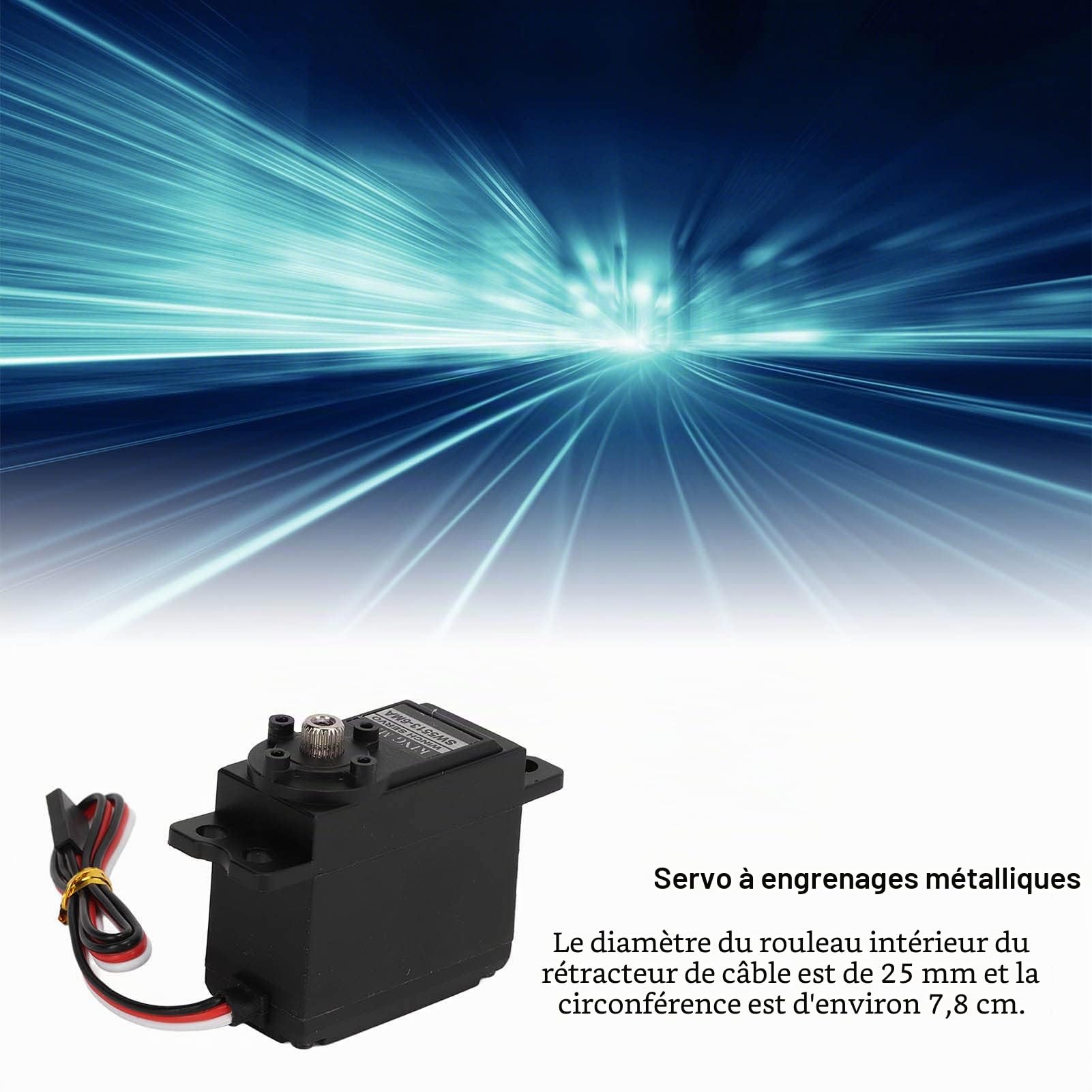 Servomoteur RC, Engrenages Métalliques Haute Résistance, Treuil Voile Alliage Couple Élevé, for Modèles Bateaux RC Voiliers Compétition Loisir Marin