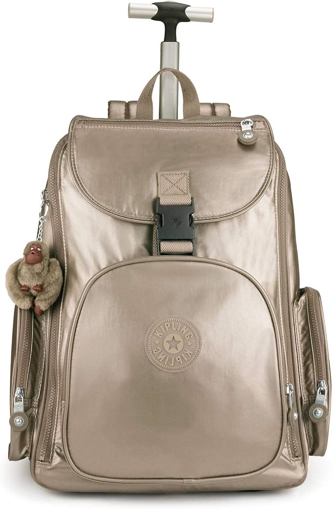 kipling metallic pewter backpack