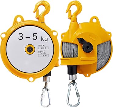 Spring Balancer Retractable, Adjustable Spring Balancer Self Locking Hanging Tension Retractor Tool, Spring Balancer with Hook and 1.5m Wire Rope for Hanging Heavy Objects
