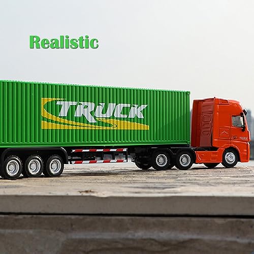Miniatura 3 de Gemini&Genius Juguete de vehículo de transporte, camión de transporte de aleación resistente, vehículo realista, remolque fundido a presión a escala