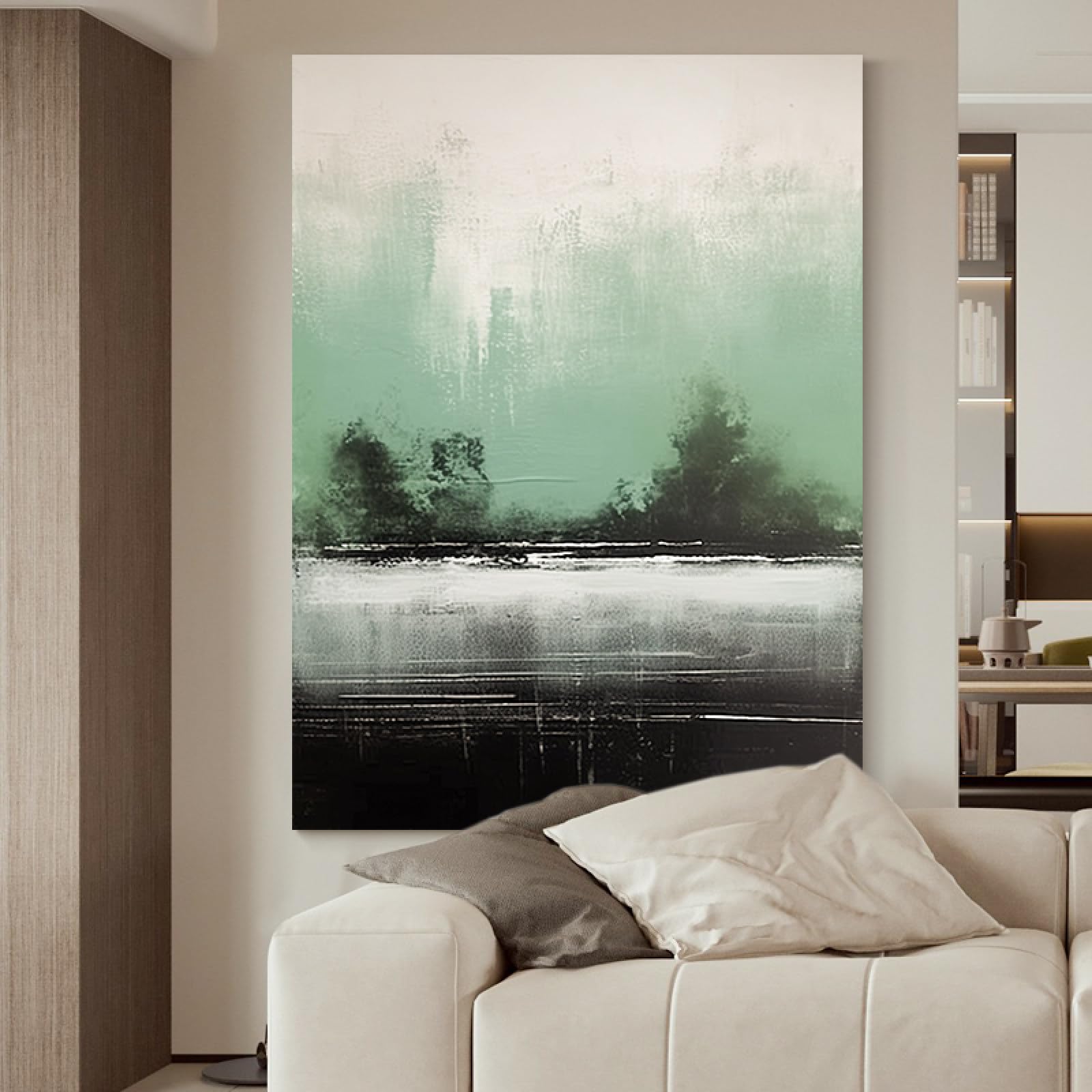 Décoration d'intérieur de grande taille pour chambre, grand tableau sans cadre