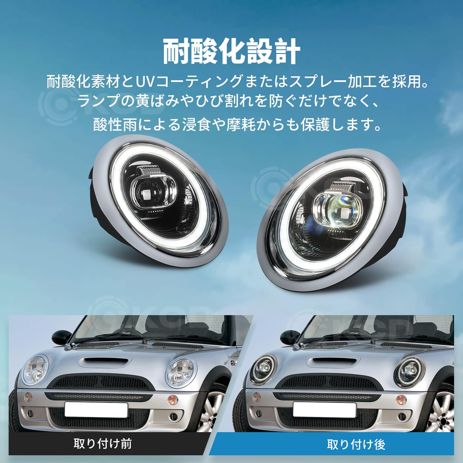 Amazon.co.jp: CKCDミニクーパーMINI R50/R52/R53 ヘッドライトヘッド