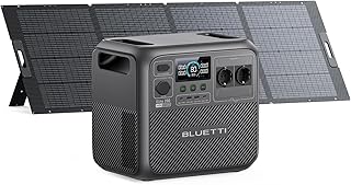 BLUETTI Elite 200 V2 Générateur Portable (2025 Nouveauté) avec 350W Panneau Solaire, 2073,6Wh avec 2 Prises CA 2600W, Durée de Vie de 17 Ans, Alimentation de Secours LiFePO4 pour Camping-car