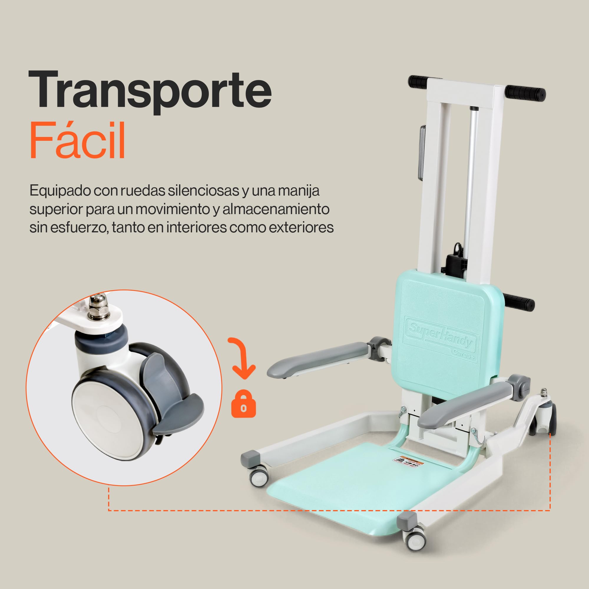 SuperHandy GoRise Elevador Eléctrico de Suelo a Pie – Capacidad de 227 kg, Asistencia para Ponerse de Pie, Portátil, Ajustable, Ergonómico, Fácil Almacenaje, Patente Pendiente (TX)