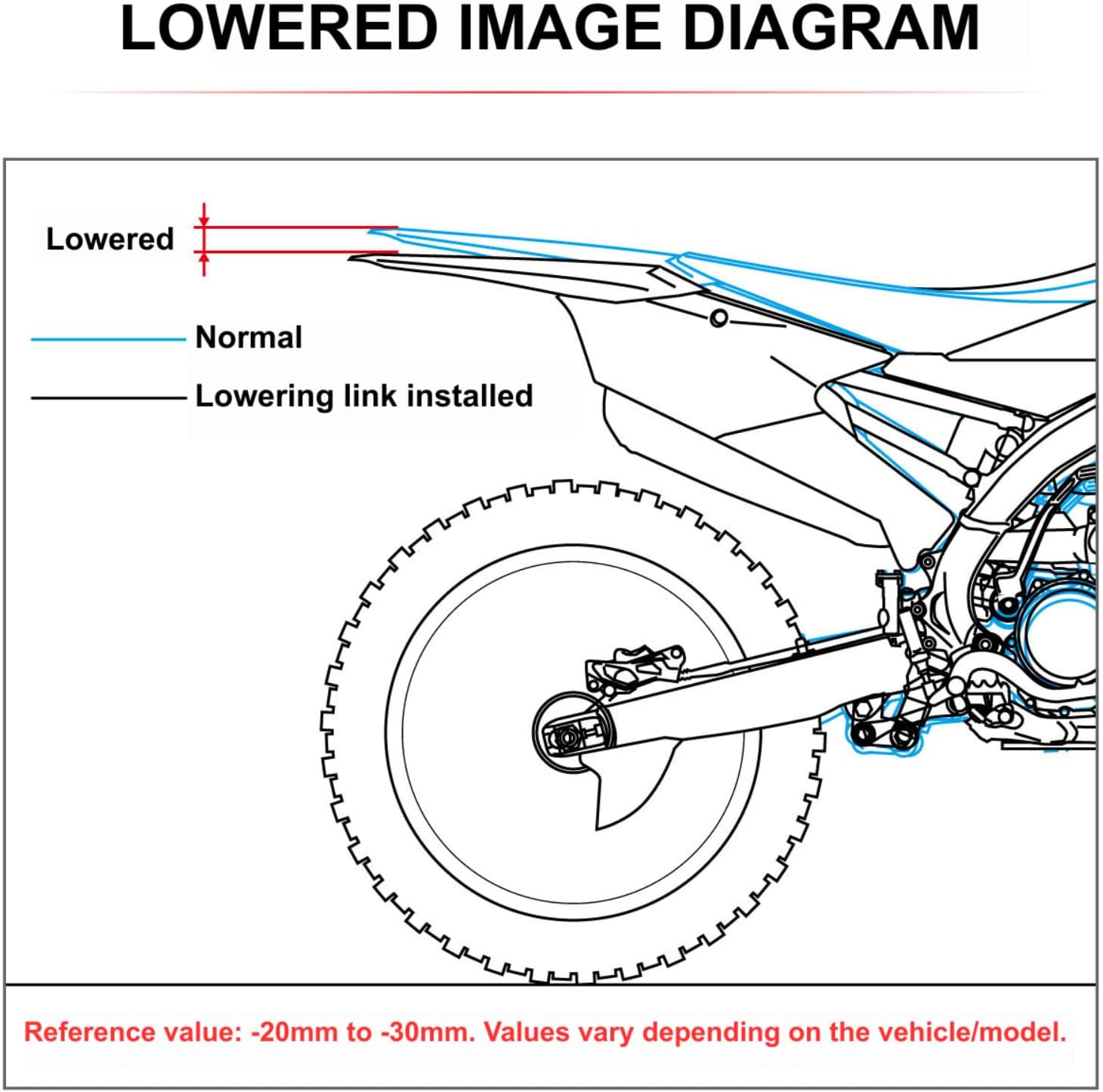 Lowering Link Compatible with Honda CRF250R, CRF450R, CRF450RL & More – Red (-30mm) Adjustable Rear Suspension Link