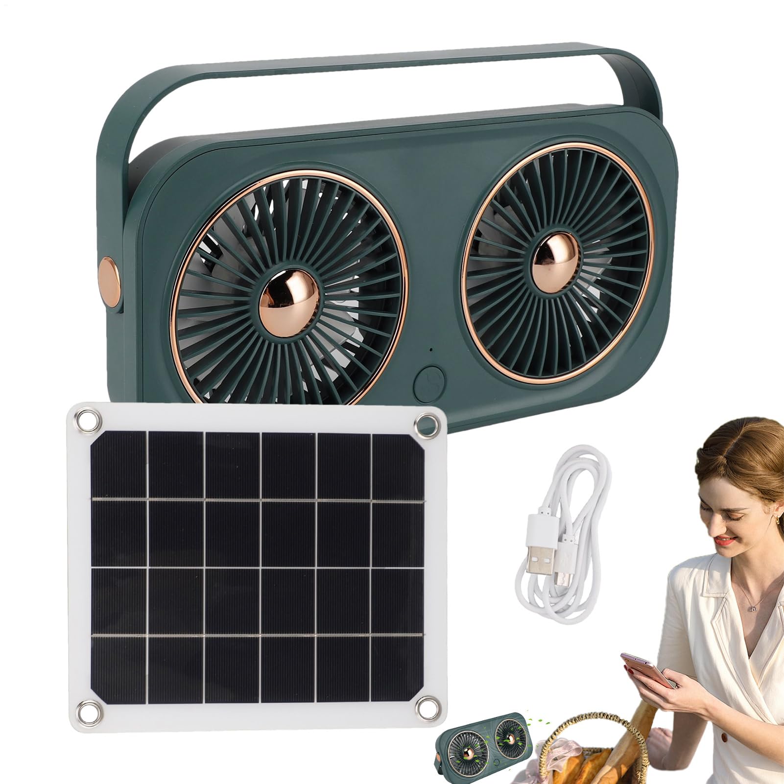 Ventilateurs solaires pour la maison | Ventilateur d'échappement pour poulailler, avec batterie, économe en énergie, portable, résistant aux intempéries, pour serre, abri de jardin, grange