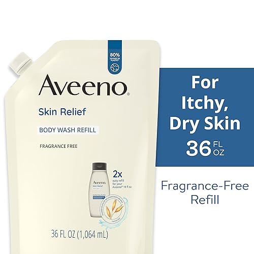Miniatura 3 de Aveeno - Relleno de gel de ducha para alivio de la piel, con triple fórmula de avena que alivia la picazón y la piel seca, para pieles sensibles,