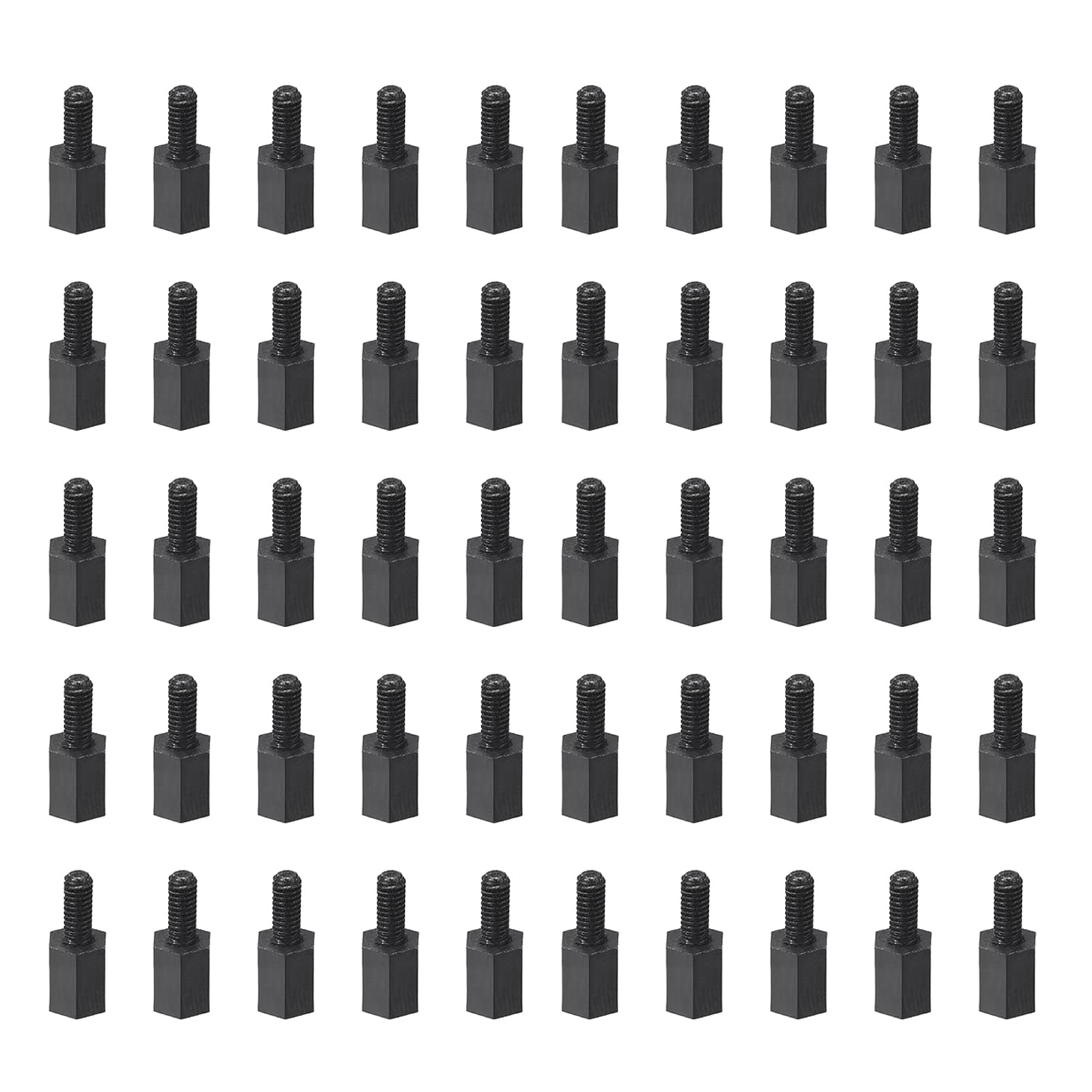 YOKIVE 50 Pcs M2.5 Standoff Screws, Nylon Hex PCB Standoffs with High Insulation Effect, Keep Height Consistent, Great for Motherboard (Black, 5mm+6mm)-image-24