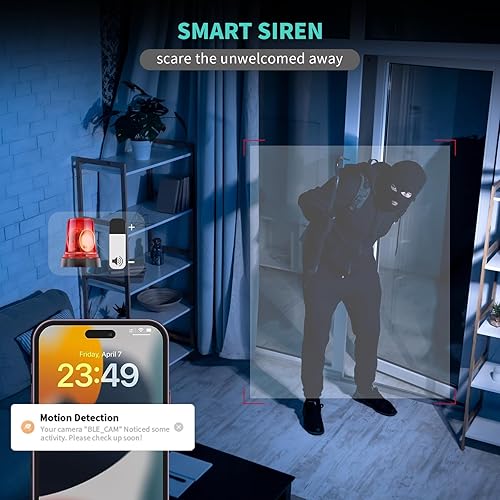 Miniatura 6 de Alaga Cámara de seguridad para interiores, WiFi 3K 5G y 2.4G, panorámicainclinación de 360, IA humanamascotamovimiento, visión nocturna, altavoz,