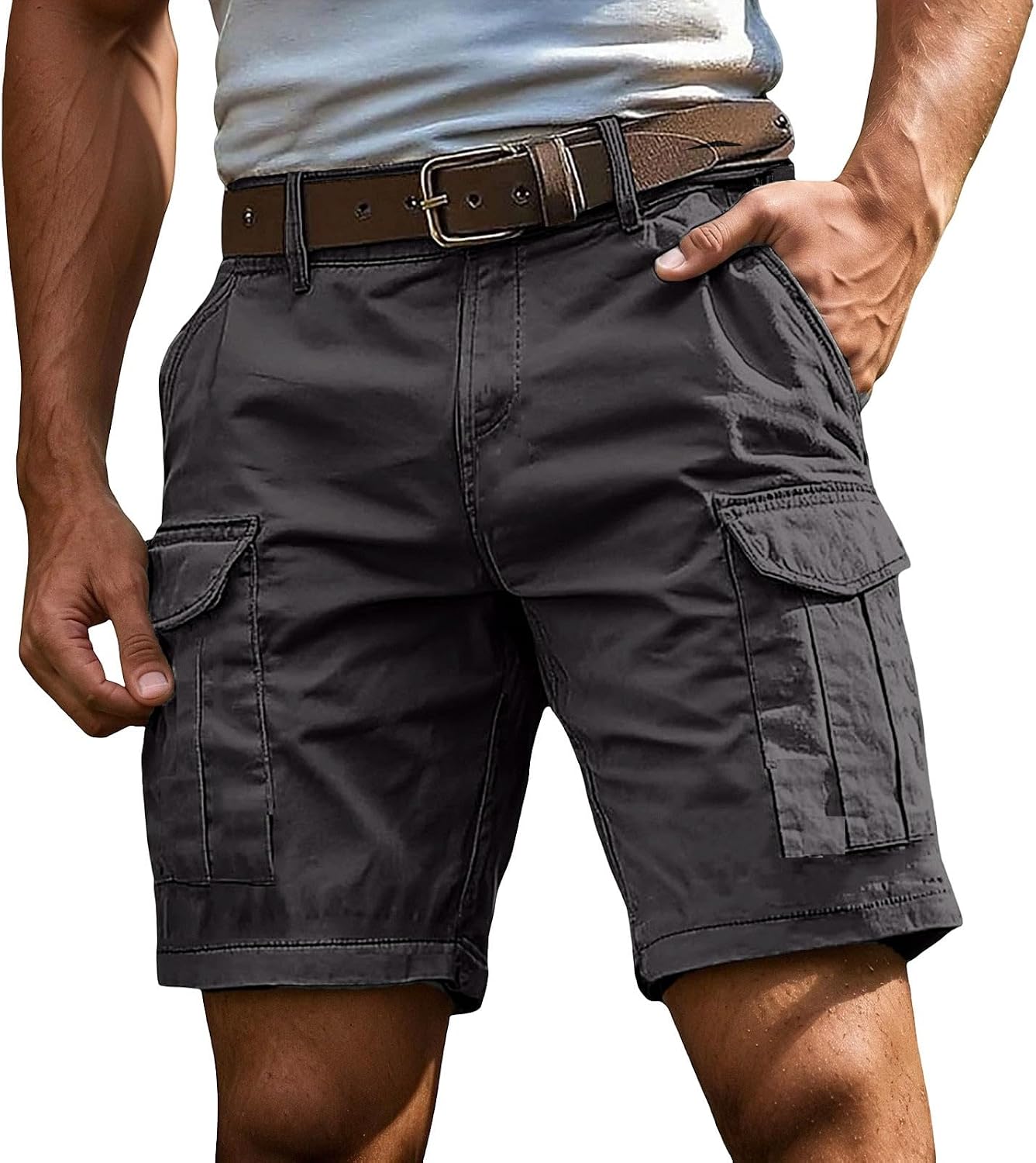 Cargo Shorts for Men Relaxed fit Casual Work Hiking Shorts with Multi Pockets Plus Size Outdoor Tactical Short Pants