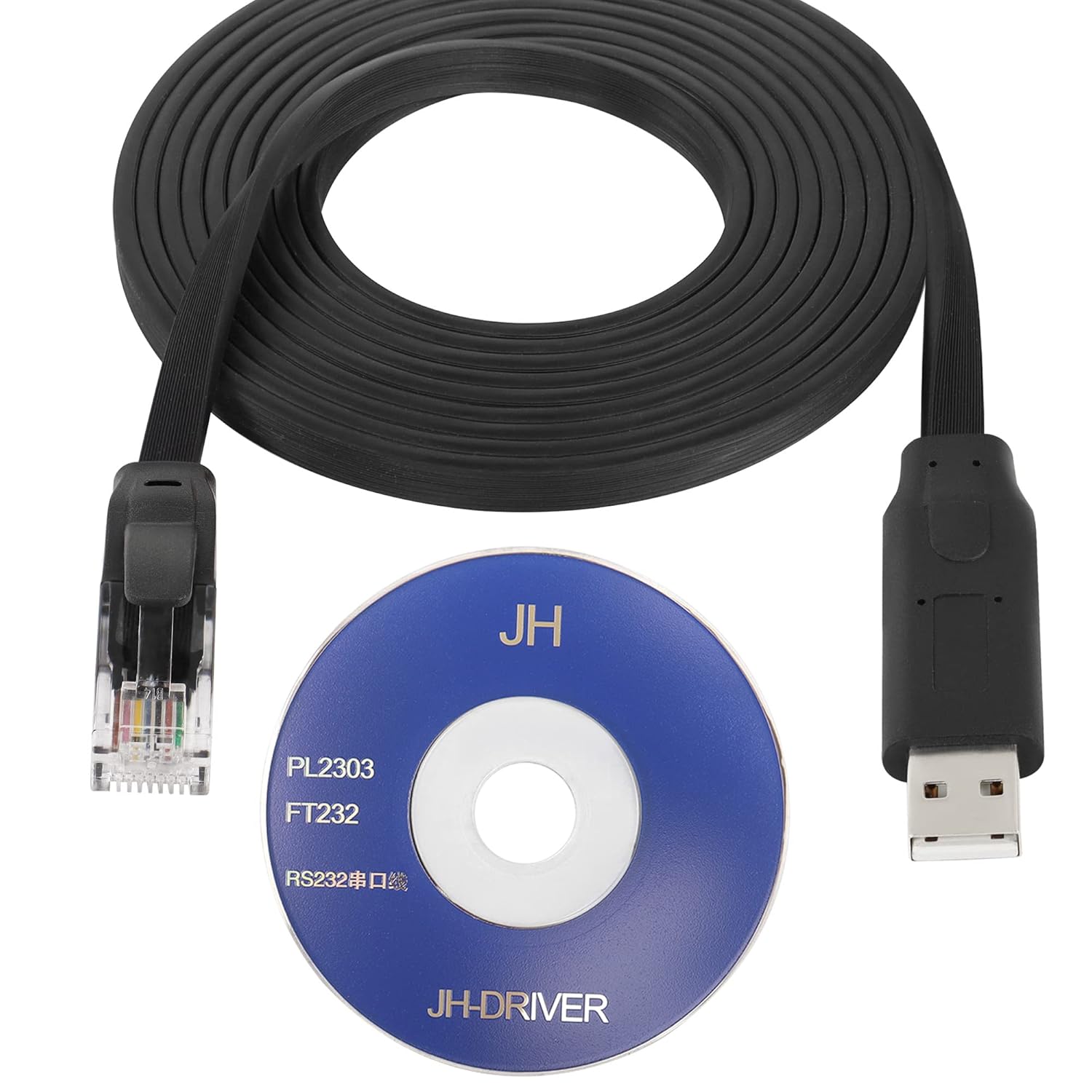 QIANRENON USB Console Cable USB A to RJ45 Network Device