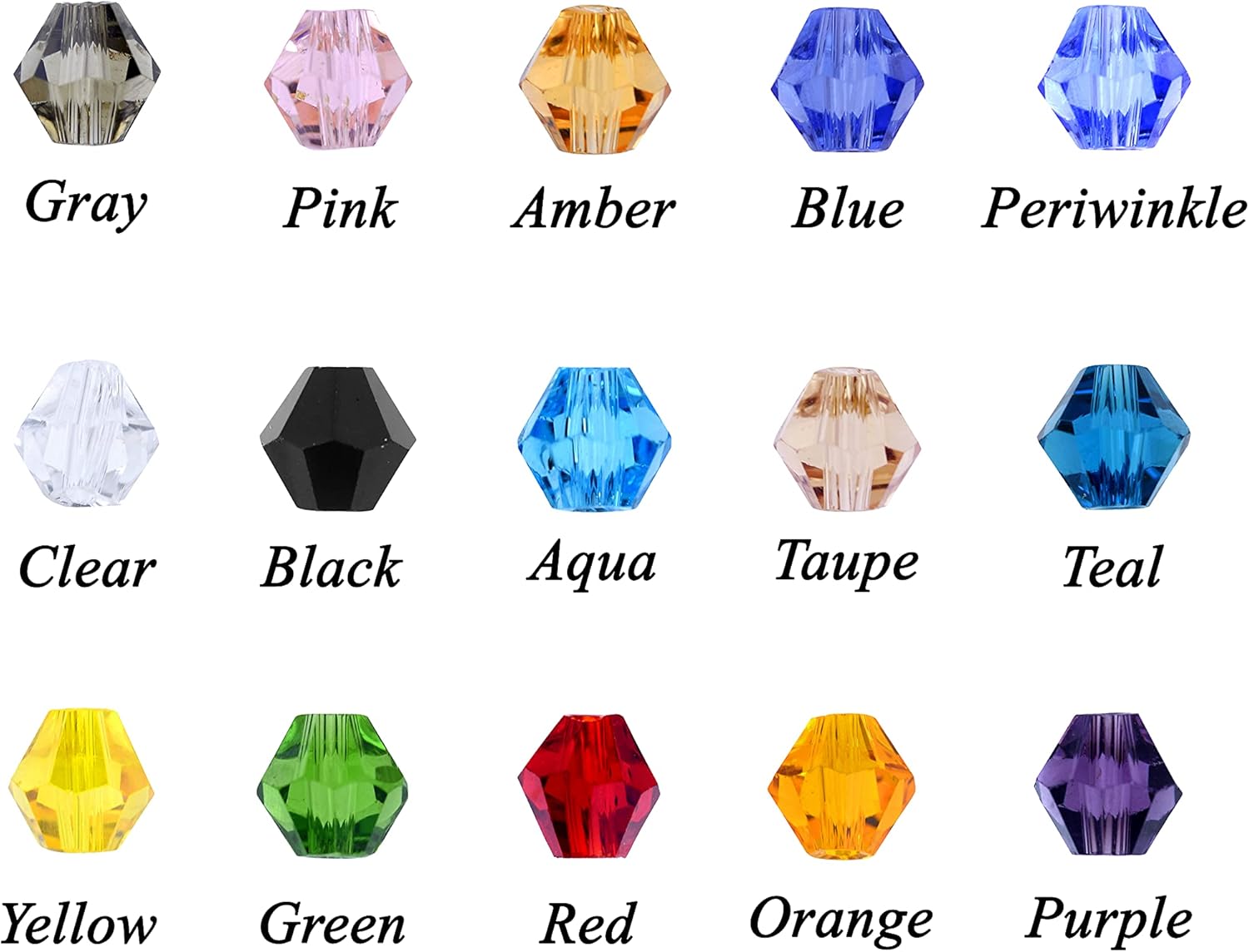 Mandala Crafts 3mm Bicone Crystal Glass Beads, 3750 Faceted Beads for Adult Jewelry Design, Fashion Accessories, and Decorative Applications