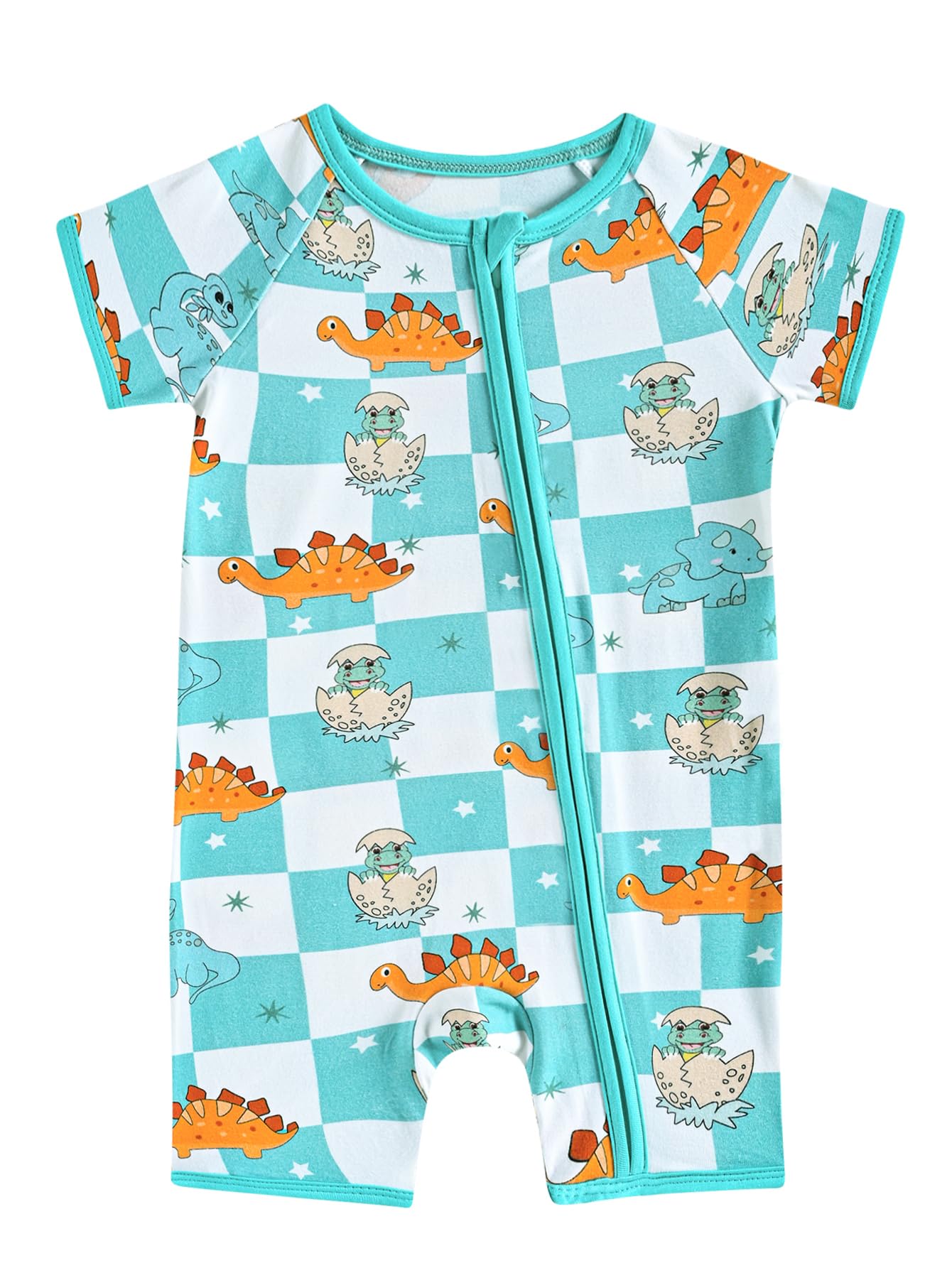 MOSSRIVER Bamboo Viscose Baby Romper Short Sleeve One Piece Footless Jumpsuit with Zipper Boys Girls Outfits