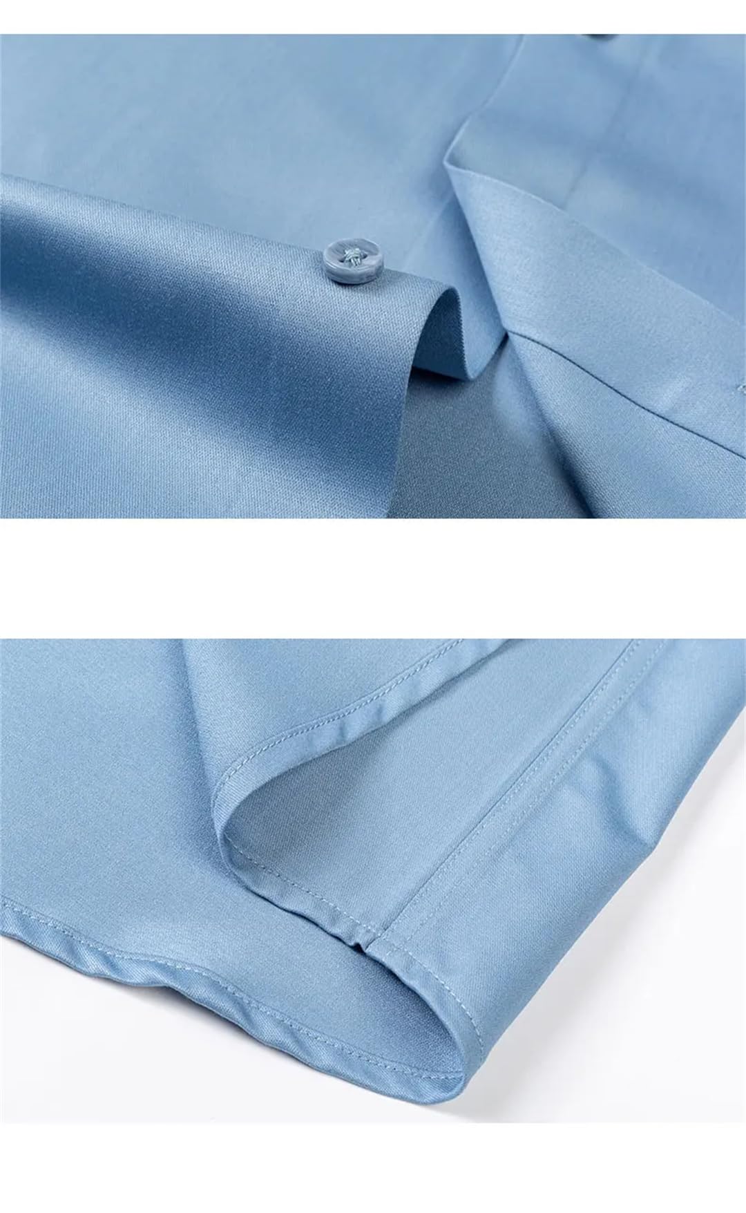 Camicia da uomo senza tasche sottile tinta unita casual da lavoro formale camicia a maniche corte non stirata