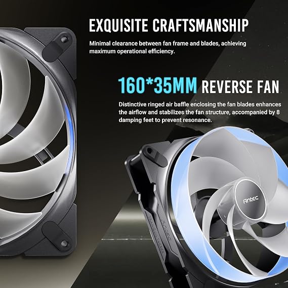 Antec C8 ARGB, 2X TQR 160mm ve 1x TQ 140mm ARGB PWM Fanlar Dahil,Çift Odacıklı Düzen, Tip-C, 360mm Radyatör Desteği, Dikişsiz TG Ön ve Yan Paneller, RTX 40 Uyumlu, Tam Kule E-ATX PC Kasası
