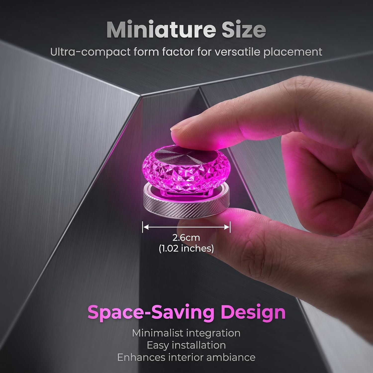 1 PC USB LED Car Interior Atmosphere Lamp, Plug and Play Mini Night Light for Dashboard, Auto Decoration Accessory, Universal for Most Cars, Trucks, SUVs (Purple)