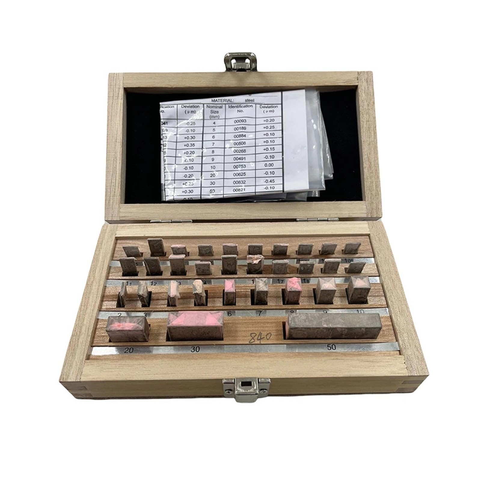 Juego de calibradores de bloques de acero de alta velocidad, grado 0/1, 32 piezas, herramientas for inspección y medición de carpintería Medición precisa(32 pcs 0 Grade)