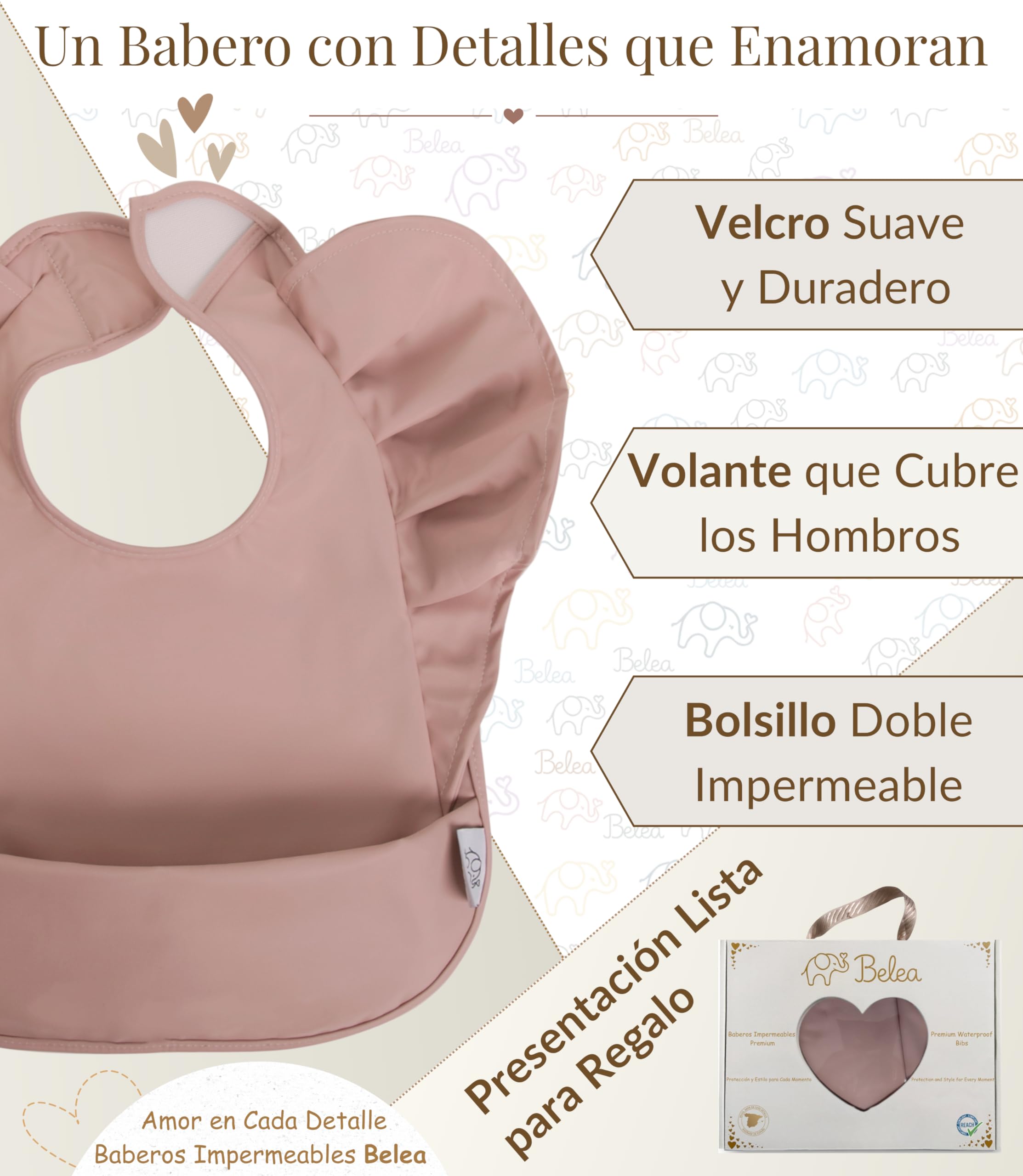 Baberos Bebe Impermeables BLW sin Mangas con Volantes Ajustable de 6 Meses a 5 Años Bolsillo Recogemigas Babete Impermeável Bebe Waterproof Sin BPA Lavable Regalo Babyshower Cumpleaños Bebé Niña