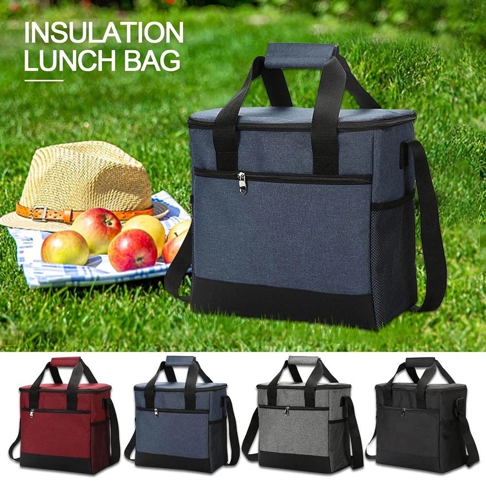 Fiambrera para Viajes al Aire Libre, Bolsa de Almacenamiento de Alimentos con Aislamiento Grueso, Gran Capacidad, 3 Capas, Impermeable, Mantiene el frío y el Calor, bols