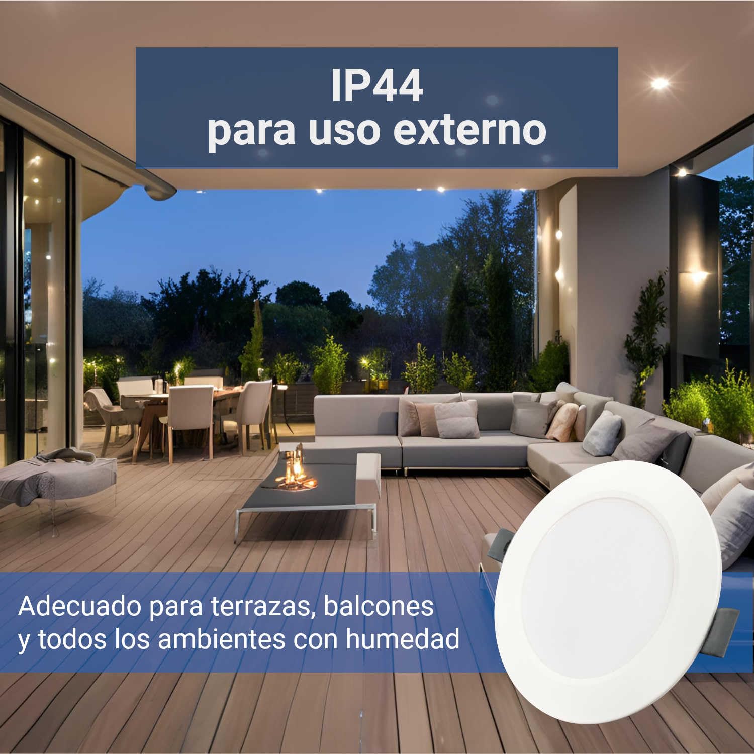 Sigmaled lighting – Pack 6 Focos LED Empotrables 18W 1850 lm, 3 Temperaturas 3000K 4000K 6000K, IP44 Baño, Ultrafinos, Corte Ø187–210 mm, 220–240V, Techo Pladur, Interior y Exterior Cubierto