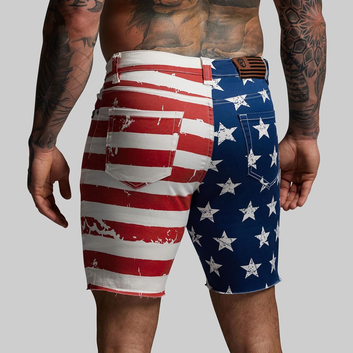 Born Primitive Men's Flex Stretchy Jort 7" - Classic 4-Way Stretch Jean Workout Shorts with Pockets for Casual & Active Wear