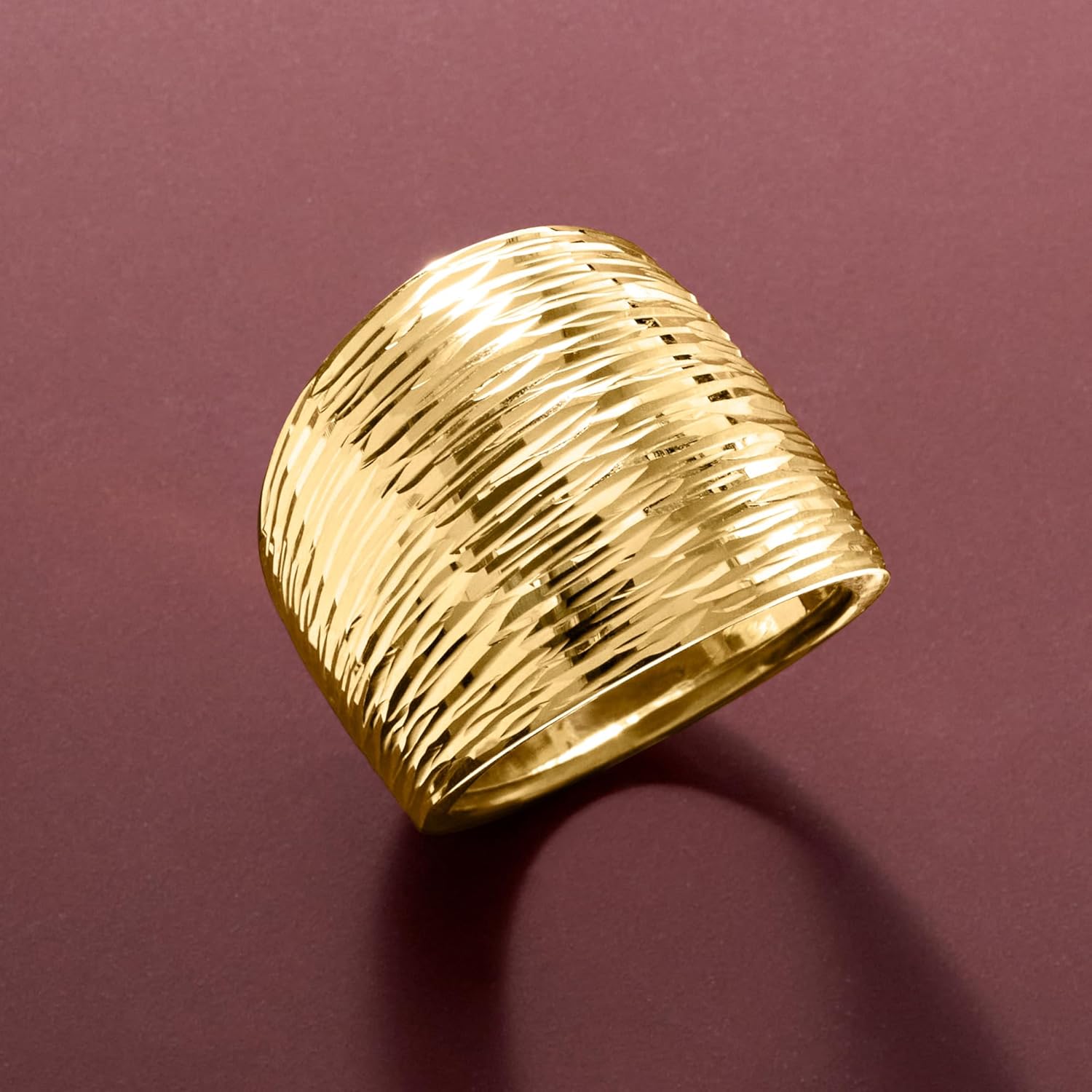 Ross-Simons Italian 10kt Yellow Gold Diamond-Cut Dome Ring