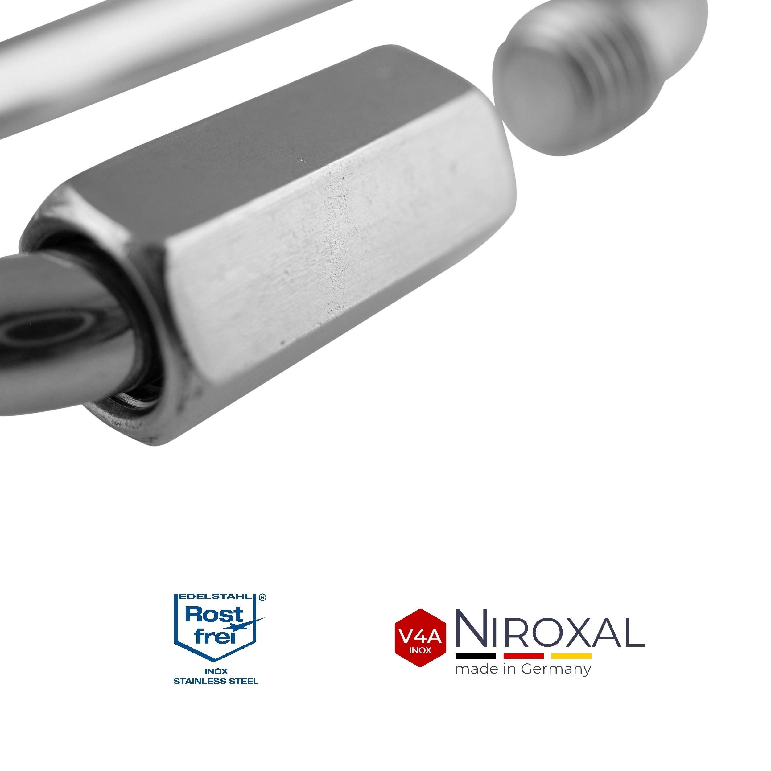 Conector Rápido de Acero Inoxidable con Rosca – Mosquetón de Unión para Cadenas y Cuerdas