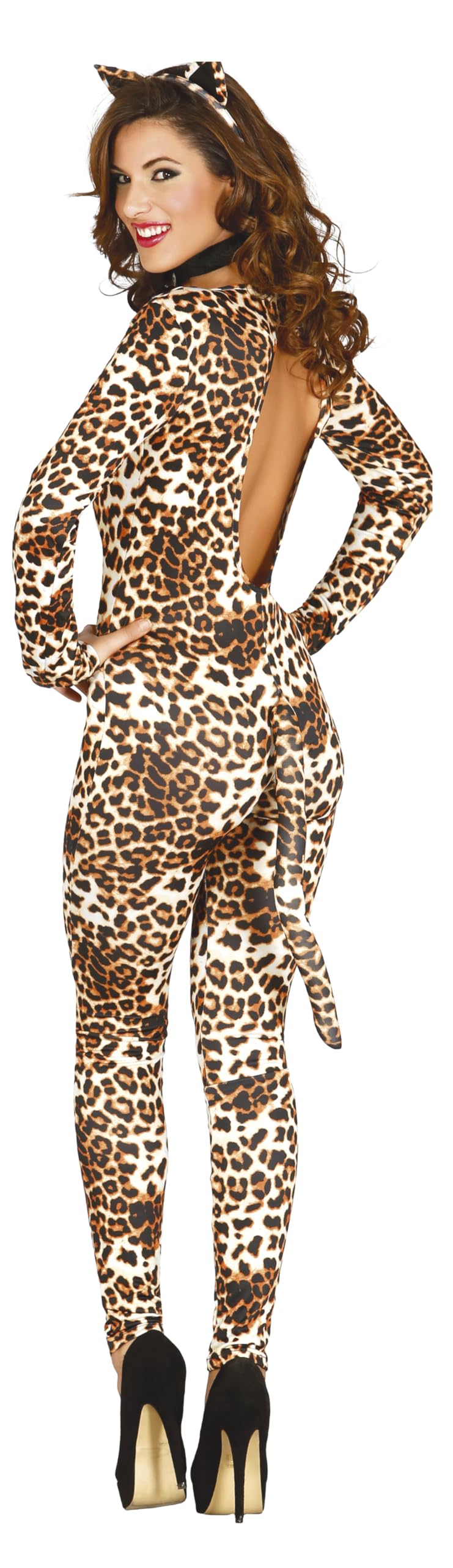 FIESTAS GUIRCA | Costume da Leoparda per Donna - Tuta, Coda e Cerchietto - Costumi Animali per Addii al Nubilato, Halloween, Carnevale e Feste in Maschera