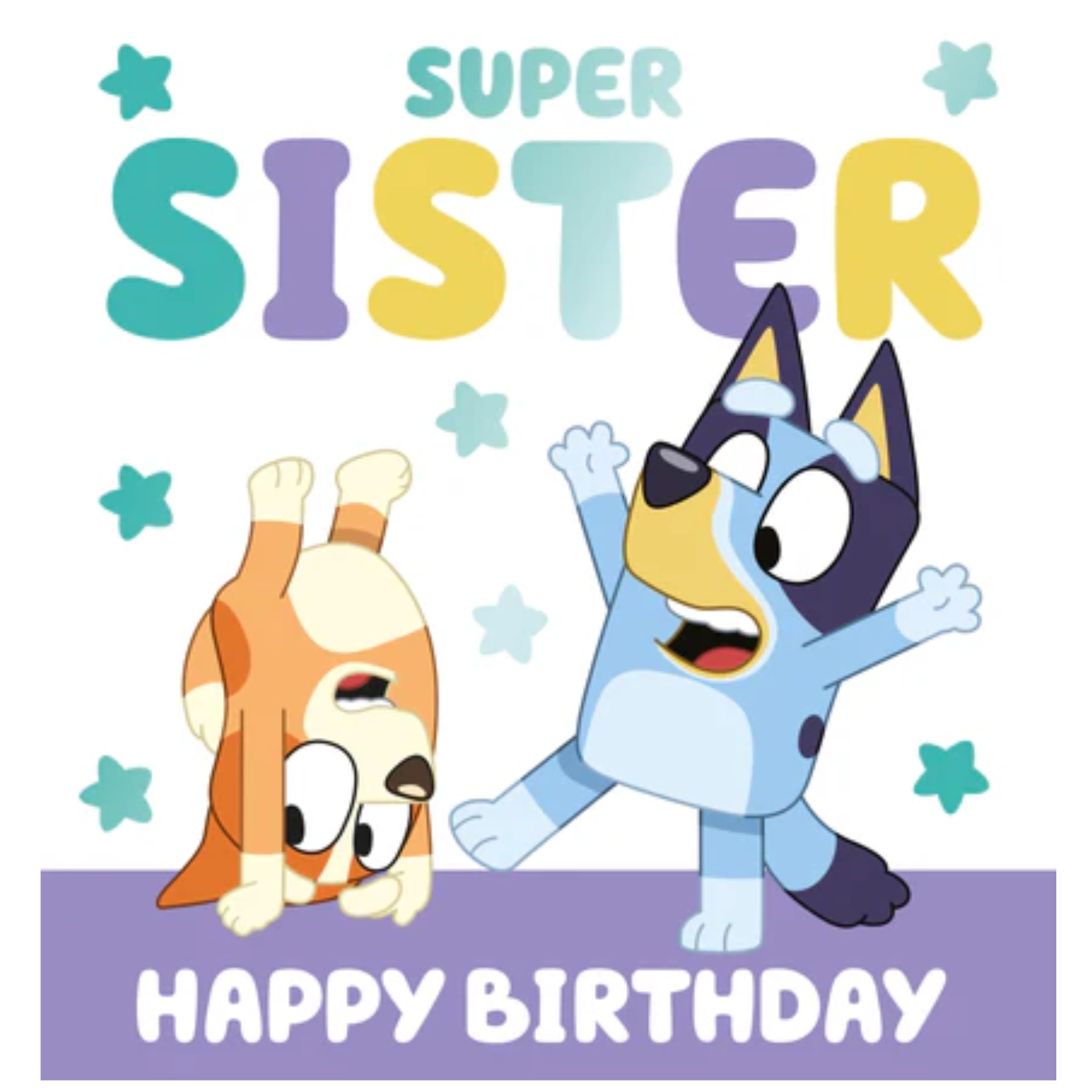 Bluey Birthday Card Super Sister Happy Birthday Sister Birthday Card for Kids Childrens Bluey Card