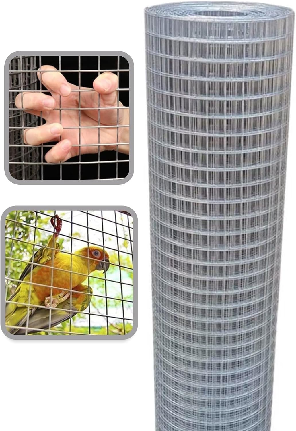 Hardware Cloth, 1/2 Inch Wire Fence, Stainless Steel 304 Welded Wire Mesh, Poultry Wire Fencing, Chicken Hoop Fence Mesh Roll, Rabbit, Animal Enclosure(1mx8m(39inx26.2ft))