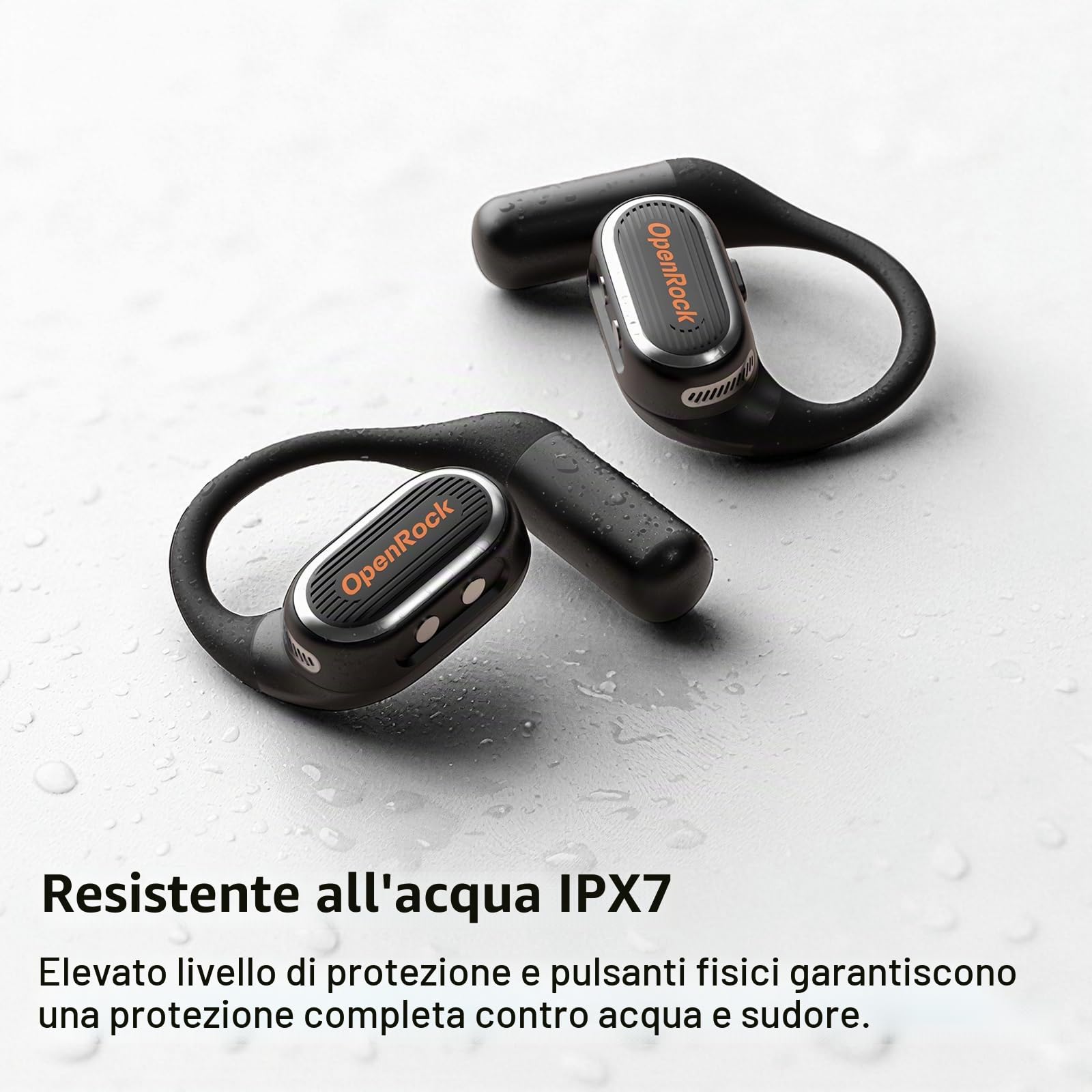 Link 20 Cuffe Bluetooth Aperto Ear con Microfono Boom Rimovibile 5 Mik Cancellazione del Rumore durante le Chiamate, Batteria 52 Ore Impemeabile lPX7, Cufne Senza Fili per Lavoro, Call